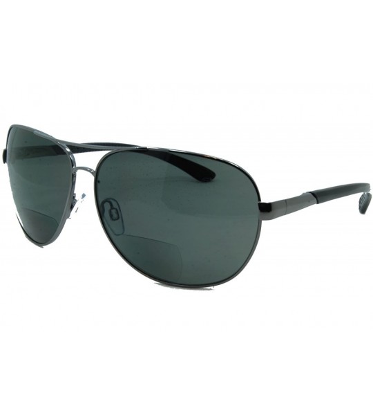 Aviator C Moore Polarized Aviator Nearly Invisible Line Bifocal Sunglasses - Pewter - C211LVC6E3P $73.69