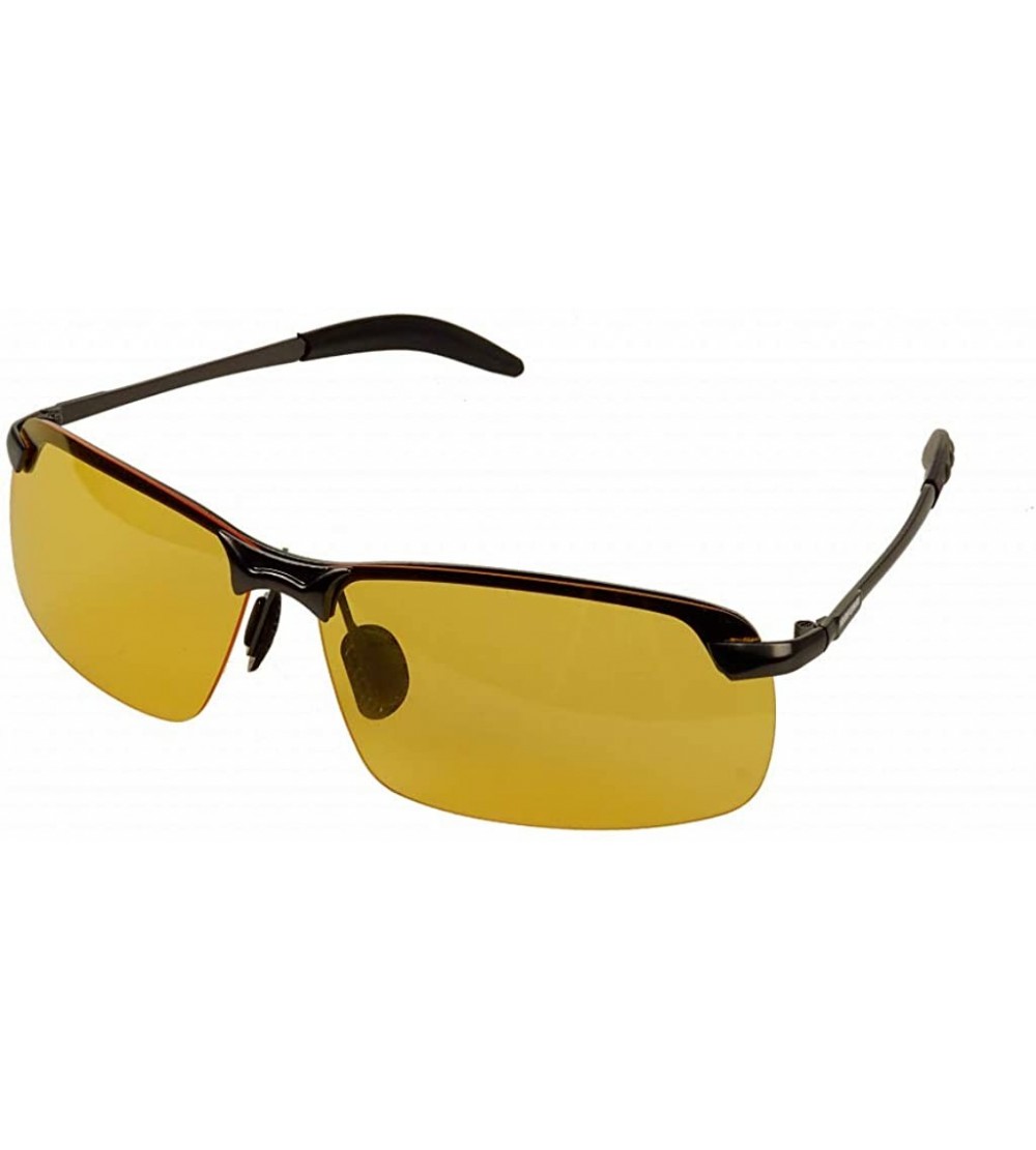 Square Night Driving Glasses Glare Reducing Polarized Lens Anti-Glare Vision for Men & Women - Classic - CK18XSDE5NL $50.13