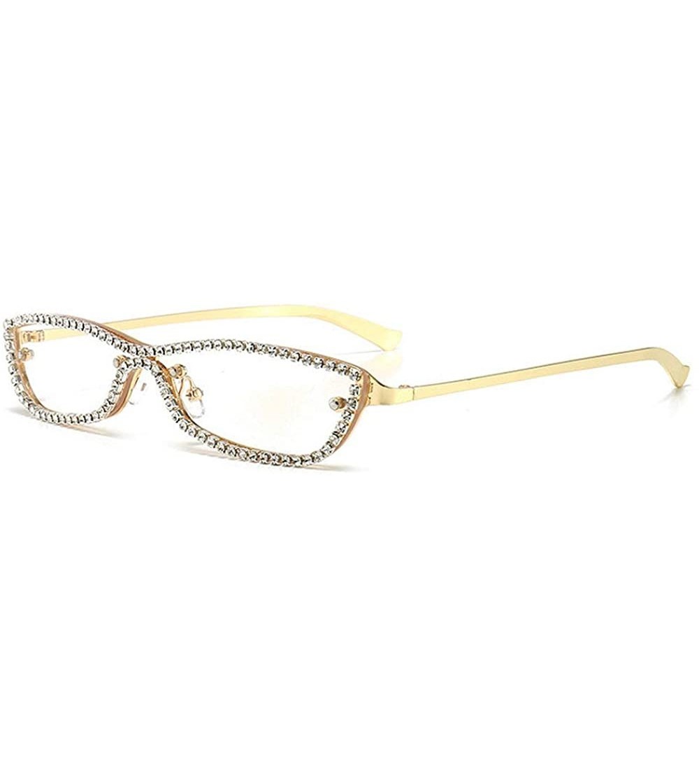 Rimless Diamond Sunglasses Vintage Rimless Eyeglasses - White&gold - C2198GD29A5 $26.76