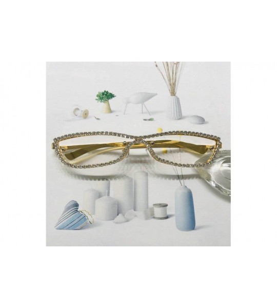 Rimless Diamond Sunglasses Vintage Rimless Eyeglasses - White&gold - C2198GD29A5 $26.76