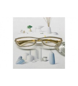 Rimless Diamond Sunglasses Vintage Rimless Eyeglasses - White&gold - C2198GD29A5 $26.76