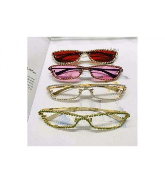 Rimless Diamond Sunglasses Vintage Rimless Eyeglasses - White&gold - C2198GD29A5 $26.76