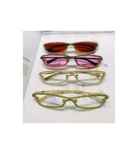 Rimless Diamond Sunglasses Vintage Rimless Eyeglasses - White&gold - C2198GD29A5 $26.76