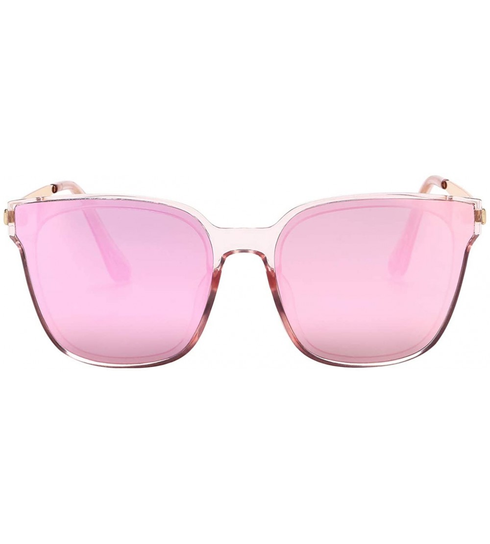 Square Square Sunglasses Womens Mens Oversized Mirrored lens U886 - Pink - C018LTRU8RD $29.53
