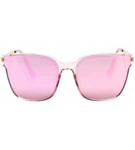 Square Square Sunglasses Womens Mens Oversized Mirrored lens U886 - Pink - C018LTRU8RD $29.53