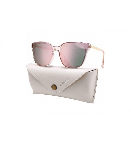 Square Square Sunglasses Womens Mens Oversized Mirrored lens U886 - Pink - C018LTRU8RD $29.53