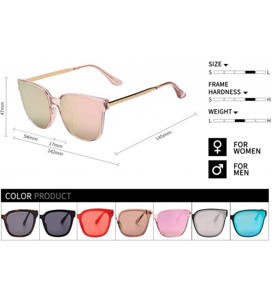 Square Square Sunglasses Womens Mens Oversized Mirrored lens U886 - Pink - C018LTRU8RD $29.53