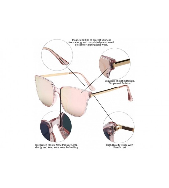 Square Square Sunglasses Womens Mens Oversized Mirrored lens U886 - Pink - C018LTRU8RD $29.53