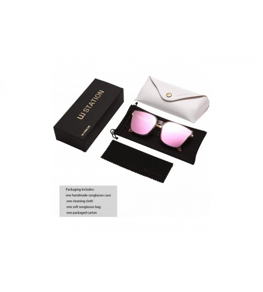 Square Square Sunglasses Womens Mens Oversized Mirrored lens U886 - Pink - C018LTRU8RD $29.53