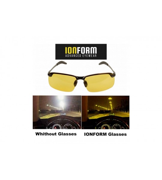 Square Night Driving Glasses Glare Reducing Polarized Lens Anti-Glare Vision for Men & Women - Classic - CK18XSDE5NL $50.13