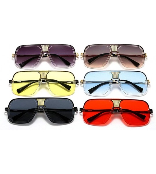 Oversized 2019 New Oversize Metal Square Sunglasses Women Fashion Men Pilot Sun Glasses Retro Outdoor Driving Glasses - CF193...