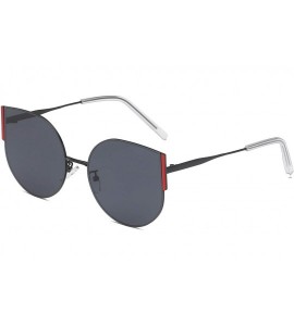 Cat Eye Women Round Cat Eye Sunglasses - Black / Red - CU18THHUTAN $29.59