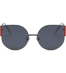 Cat Eye Women Round Cat Eye Sunglasses - Black / Red - CU18THHUTAN $29.59