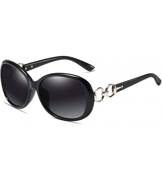 Oversized Luxury Retro Goggle Women Polarized Sunglasses 100% Oversized UV Protection 2115 - Black - C518MG6SCDZ $19.83