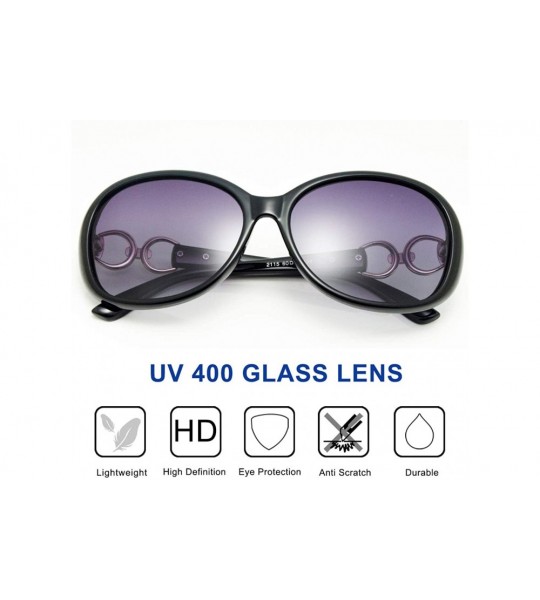 Oversized Luxury Retro Goggle Women Polarized Sunglasses 100% Oversized UV Protection 2115 - Black - C518MG6SCDZ $19.83