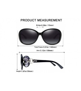 Oversized Luxury Retro Goggle Women Polarized Sunglasses 100% Oversized UV Protection 2115 - Black - C518MG6SCDZ $19.83