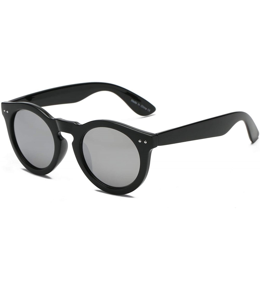 Goggle Retro Vintage Classic Unisex Round Circle Fashion Sunglasses - Grey - CF18WQ6ZDH8 $37.65