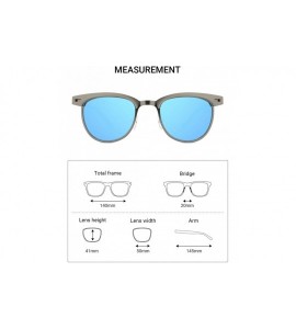 Rimless Classic Browline Polarized Semi Rimless Sunglasses for Women Men - Blue - C718C5YY5RD $25.82