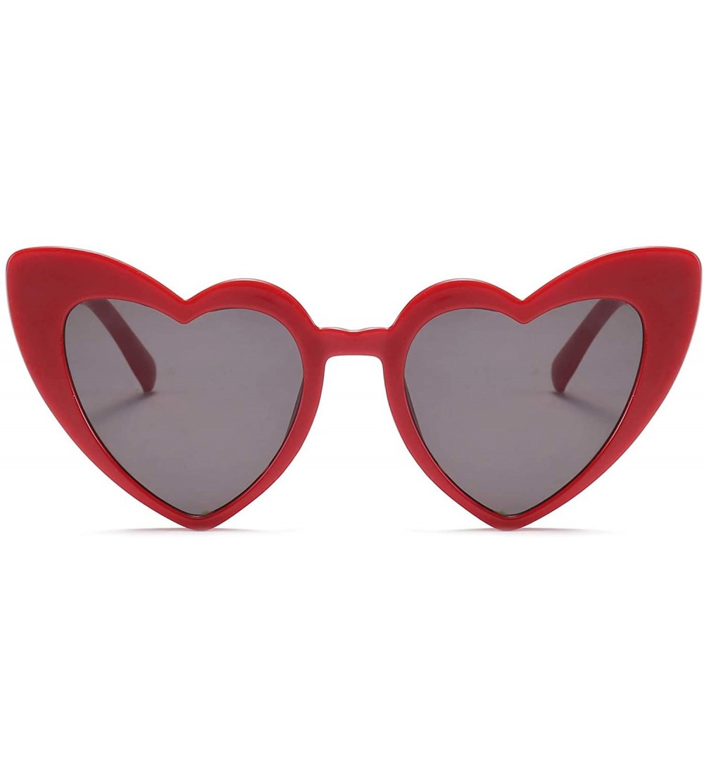 Sport Goggles Heart Sunglasses Women Vintage Cat Eye Mod Style Retro Glasses - Red - CO1927AH3MT $17.43