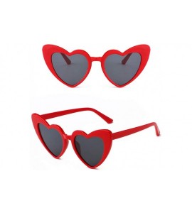 Sport Goggles Heart Sunglasses Women Vintage Cat Eye Mod Style Retro Glasses - Red - CO1927AH3MT $17.43