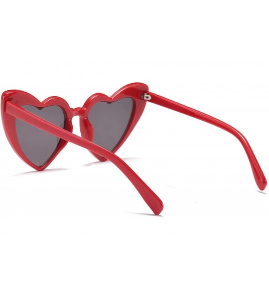 Sport Goggles Heart Sunglasses Women Vintage Cat Eye Mod Style Retro Glasses - Red - CO1927AH3MT $17.43