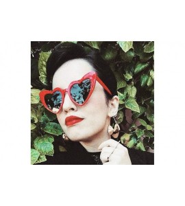 Sport Goggles Heart Sunglasses Women Vintage Cat Eye Mod Style Retro Glasses - Red - CO1927AH3MT $17.43