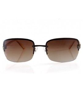 Wrap Semi-Rimless Rounded Rectangular Tinted Sunglasses A297 - Copper Brown - CU18ZTZ75UK $24.91