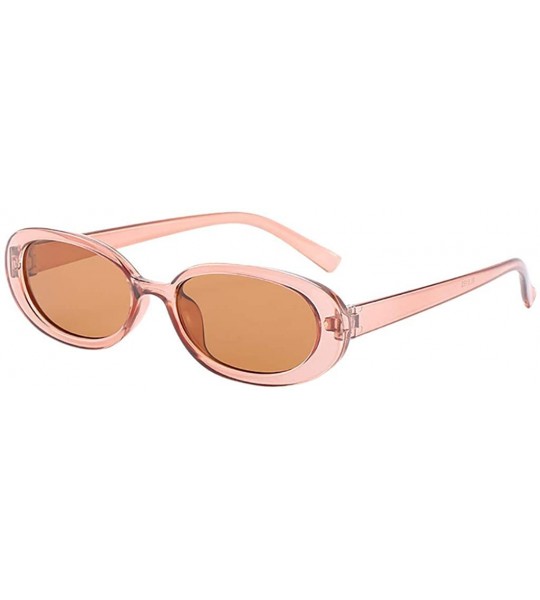 Wrap Unisex Fashion New Small Frame Sunglasses Cow Color Vintage Irregular Shape Casual Sun Glasses - G - C018SU4IWHT $13.13