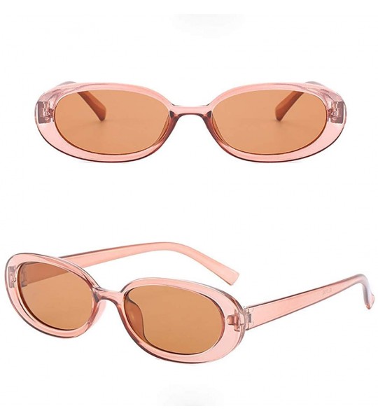 Wrap Unisex Fashion New Small Frame Sunglasses Cow Color Vintage Irregular Shape Casual Sun Glasses - G - C018SU4IWHT $13.13