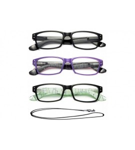 Square Newbee Fashion-"Wave" Full Thick Frame Spring Temple Design Fashion Reading Glasses - CD18LQSGTHY $27.75