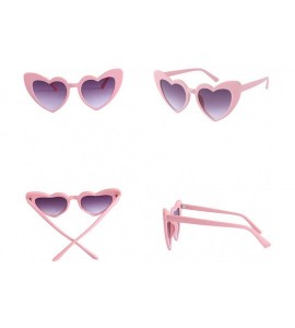 Oversized Heart Sunglasses Retro Cat Eye Mod Style Vintage Kurt Cobain Glasses - Pink Frame/ Black Lens - C618Z94W9R3 $18.18