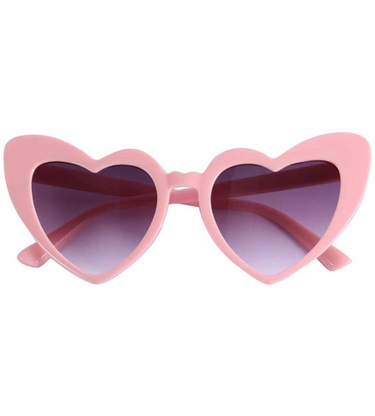 Oversized Heart Sunglasses Retro Cat Eye Mod Style Vintage Kurt Cobain Glasses - Pink Frame/ Black Lens - C618Z94W9R3 $18.18