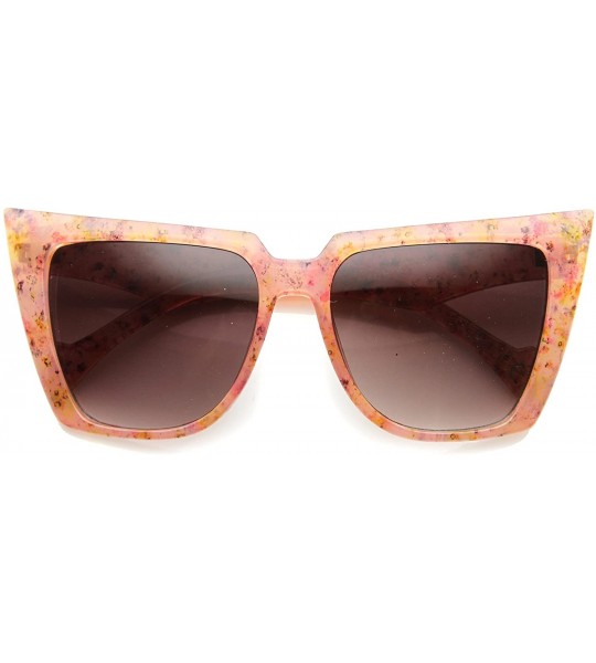 Oversized Women's Square Frame Speckled Butterfly Cat Eye Sunglasses 56mm - Pink / Lavender - C2124K9H1I7 $18.91