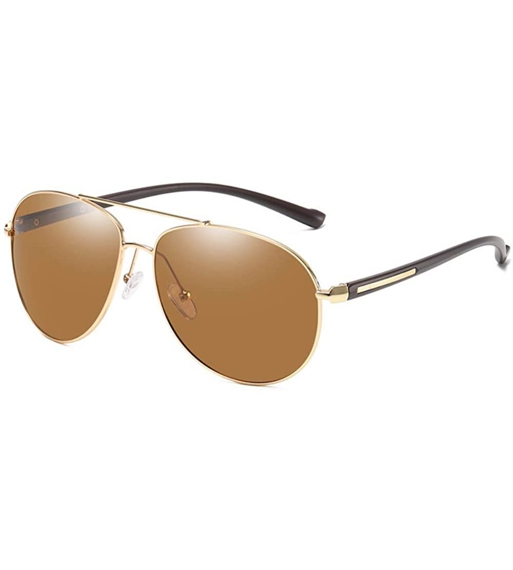 Aviator Sunglasses Men's Polarizing Sunglasses Classic Toad Lens Polarizing Sunglasses Driving Glasses - D - CY18QQ2DK0S $66.09
