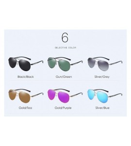 Aviator Sunglasses Men's Polarizing Sunglasses Classic Toad Lens Polarizing Sunglasses Driving Glasses - D - CY18QQ2DK0S $66.09