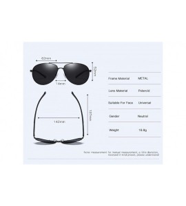 Aviator Sunglasses Men's Polarizing Sunglasses Classic Toad Lens Polarizing Sunglasses Driving Glasses - D - CY18QQ2DK0S $66.09