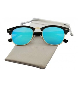 Semi-rimless Semi-Rimless Sunglasses Women Men Polarized Retro Eyeglasses - C18 Deep Green - CT194NA07IA $32.52