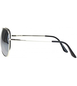 Aviator Mens Color Mirror Classic Pilots Metal Rim Officer Style Sunglasses - Silver Mirror - C318L94GY7O $18.22