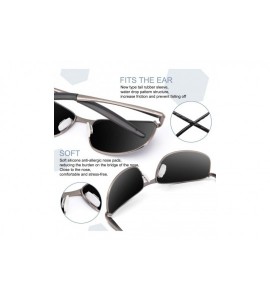 Wrap Polarized Sport Mens Sunglasses HD Lens Metal Frame Driving Shades FD 9005 - A-black/Gun-9005 - CI18ICZQ6GA $24.56