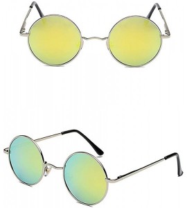 Oval Hippie Sunglasses WITH CASE Retro Classic Circle Lens Round Sunglasses Steampunk Colored - CY192ONSAO7 $24.17