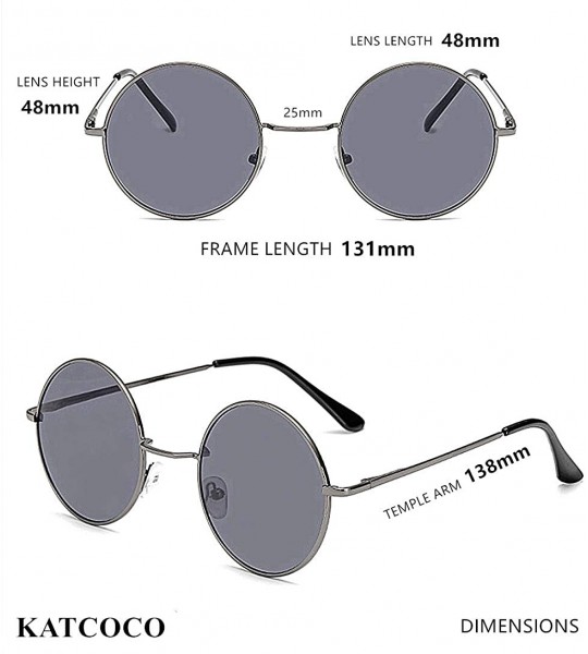 Oval Hippie Sunglasses WITH CASE Retro Classic Circle Lens Round Sunglasses Steampunk Colored - CY192ONSAO7 $24.17