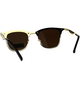 Square Unisex Fashion Sunglasses Rims Behind Lens Designer Style UV 400 - Gold (Brown) - CD18HM50XZL $19.74