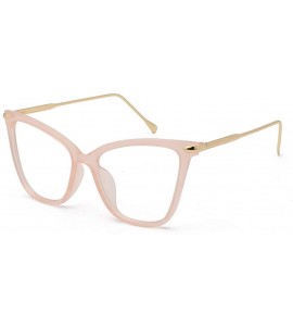 Round Nerd Glasses Classic Fashion Frame Clear Lens Square Round Rectangle - Pink - CV18Z32IISD $18.94