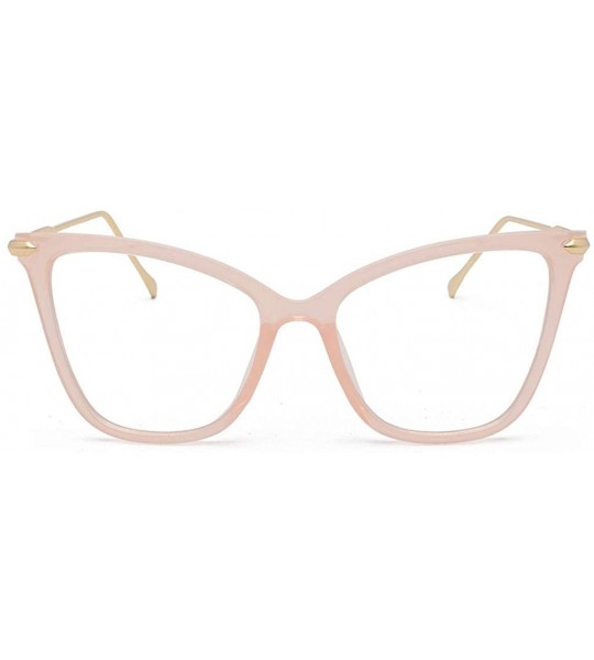 Round Nerd Glasses Classic Fashion Frame Clear Lens Square Round Rectangle - Pink - CV18Z32IISD $18.94