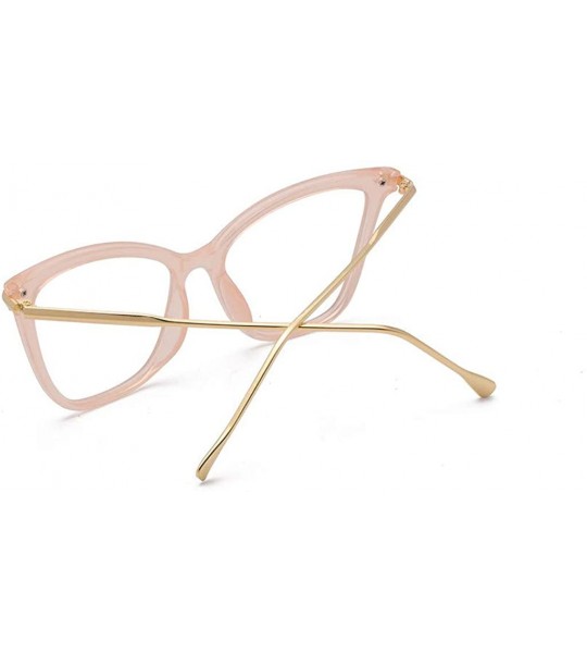 Round Nerd Glasses Classic Fashion Frame Clear Lens Square Round Rectangle - Pink - CV18Z32IISD $18.94