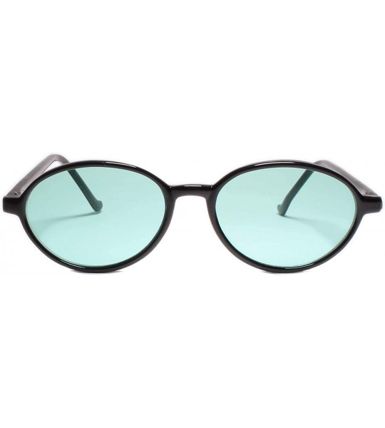 Oval Classic Vintage Retro 90s 00s Indie Round Oval Sunglasses - Green - CI18YYGC7N8 $22.53