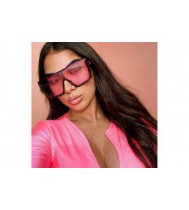 Square Oversized One Piece Square Sunglasses for Women Gradient Lens Shade UV Protection - C4 - CU190HEDCEY $23.74