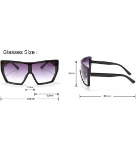 Square Oversized One Piece Square Sunglasses for Women Gradient Lens Shade UV Protection - C4 - CU190HEDCEY $23.74