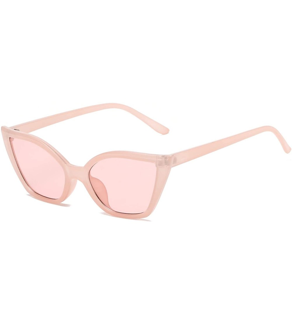 Cat Eye Women Slim Retro Vintage Small High Pointed Cat Eye Fashion Sunglasses - Pink - C318WU9K3SO $36.76