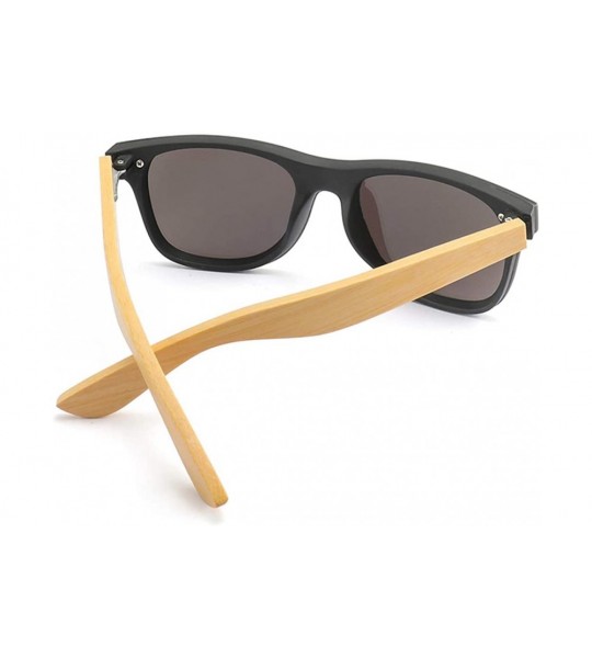 Rimless Bamboo Wood Arms Sunglasses Women Men Rimless Mirror Driving Glasses - CM18TAMU3HA $20.33